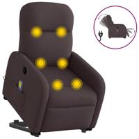 Sta-op-massagestoel elektrisch verstelbaar stof donkerbruin