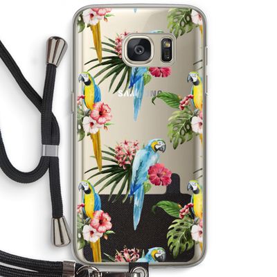 Kleurrijke papegaaien: Samsung Galaxy S7 Transparant Hoesje met koord