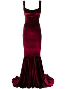 Atu Body Couture robe en velours à coupe longue - Rouge