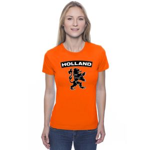 Oranje Holland shirt met zwarte leeuw dames