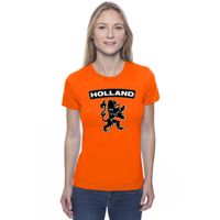 Oranje Holland shirt met zwarte leeuw dames - thumbnail