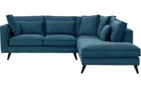 Goossens Bank Suite blauw, stof, 2-zits, elegant chic met ligelement rechts Goossens Bank Suite blauw, stof, 2-zits, elegant chic met ligelement rechts
