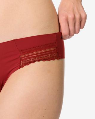 HEMA Dames brazilian micro met kanten inzet donkerrood (donkerrood)