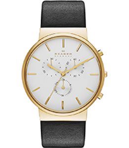 Horlogeband Skagen SKW6143 Leder Zwart 22mm