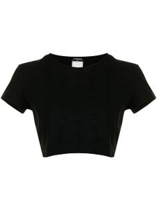 CHANEL Pre-Owned t-shirt crop à logo brodé - Noir