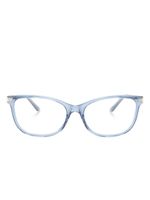 Gucci Eyewear lunettes de vue rectangulaire à logo gravé - Bleu