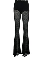 Blumarine pantalon en crochet à bords festonnés - Noir