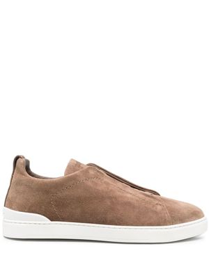 Zegna baskets en daim - Tons neutres