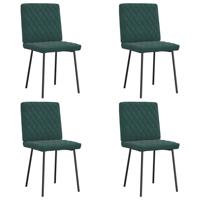 Eetkamerstoelen 4 st fluweel donkergroen