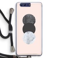Marmeren cirkels: Honor 9 Transparant Hoesje met koord Marmeren cirkels: Honor 9 Transparant Hoesje met koord