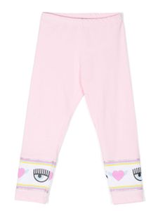 Chiara Ferragni Kids legging à logo imprimé - Rose