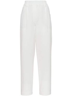 Brunello Cucinelli pantalon fuselé à coupe courte - Blanc