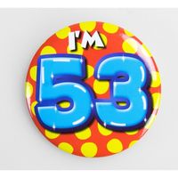 Verjaardags button I am 53