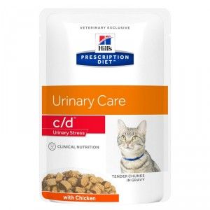 Hill&apos;s Prescription Diet C/D Multicare Stress Urinary Care met kip maaltijdzakje multipack 4 dozen (48 x 85 g)
