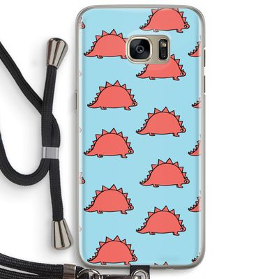 Dinosawrr: Samsung Galaxy S7 Edge Transparant Hoesje met koord