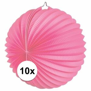 10x Lampionnen roze 22 cm