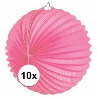 10x Lampionnen roze 22 cm