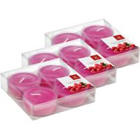 Maxi geurtheelichtjes/waxinelichtjes - 24x - cranberry geur - 8 branduren