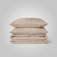 Dekbedovertrek Velvet Uni - Beige - Eenpersoons (140x200 Cm) - Beige Velvet (Microvezel) - Effen - Zydante - Dekbed-Discounter.nl
