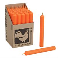 Hahn Dinerkaarsen - 25x stuks - oranje - H18 cm - 7 branduren - kandelaar