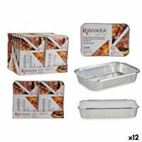 Dienbladenset Kinvara 82176 Zilverkleurig Aluminium 2,3 L 21 x 6 x 30,5 cm (12 Stuks)