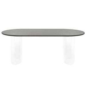 FÉST Plateau eettafel 200x90 transparant zwart blad