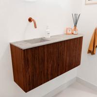 Toiletmeubel Mondiaz Joya Dlux | 91.6 cm | Meubelkleur Ruby | Faye wastafel Glace Wasbak Links | Zonder kraangat(en)