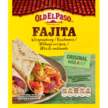 Old El Paso Kruidenmix Fajitas Original Mild 30 g bij Jumbo