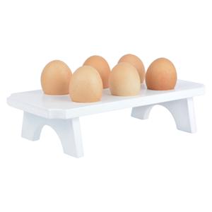 Esschert Design eierhouder - hout - wit - voor 6 eieren   -