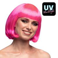 Pruik Cabaret neon roze