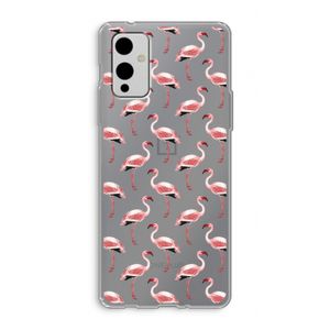 Flamingoprint groen: OnePlus 9 Transparant Hoesje