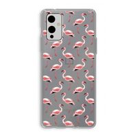 Flamingoprint groen: OnePlus 9 Transparant Hoesje