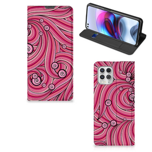 Motorola Moto G100 Bookcase Swirl Pink