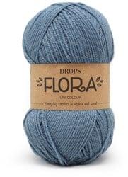 Drops Flora Uni Colour 13 Denimblauw