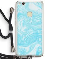 Waterverf blauw: Huawei Ascend P10 Lite Transparant Hoesje met koord