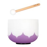 Sela 8" Crystal Singing Bowl Lotus 440 Hz B Violet (Crown) klankschaal - thumbnail