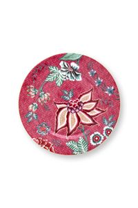 Pip Studio Flower Festival Gebaksbord Donkerroze 17 cm