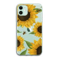 Sunflower and bees: iPhone 11 Transparant Hoesje