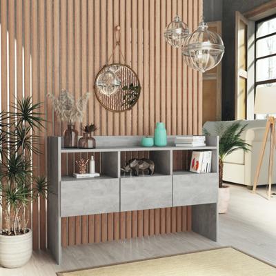 Dressoir 105x30x70 cm bewerkt hout betongrijs