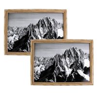 2x stuks schootkussens/laptrays Mont Blanc gebergte print 43 x 33 cm - Dienbladen - thumbnail