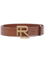 Ralph Lauren Purple Label ceinture en cuir à plaque logo - Marron - thumbnail