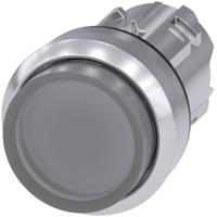 Siemens 3SU10510BB700AA0 3SU1051-0BB70-0AA0 Verlichte druktoets Metalen frontring, Hoogglans, Rond Knop Zilver, Helder 1 stuk(s)