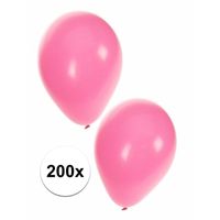 200x Lichtroze feest ballonnen   - - thumbnail