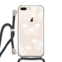 White butterfly: iPhone 8 Plus Transparant Hoesje met koord
