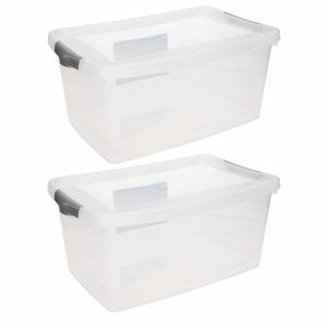 2x Stuks opberg boxen/opbergdozen 4 liter 29 x 19 x 13 cm kunststof