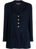 CHANEL Pre-Owned blazer à boutonnière croisée (années 2000) - Bleu