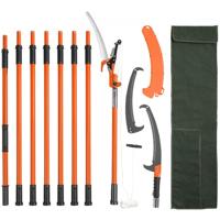 VEVOR Handmatige stokzaag 2,2-8,2 m Uitschuifbare snoeischaar Scherp stalen mes en schaar Hoge takken Takkensnijder met lichtgewicht 8 glasvezel handgrepen voor het snoeien van palmen en struiken