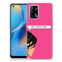 OPPO A74 4G Silicone-hoesje Woman Don't Touch My Phone - thumbnail