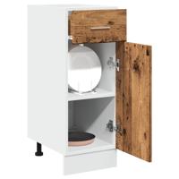 Onderkast met lade 30x46x81,5 cm bewerkt hout oud houtkleurig