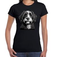 Cadeau/verkleed T-shirt dames - zwart - Labradoodle hond - hondenliefhebber